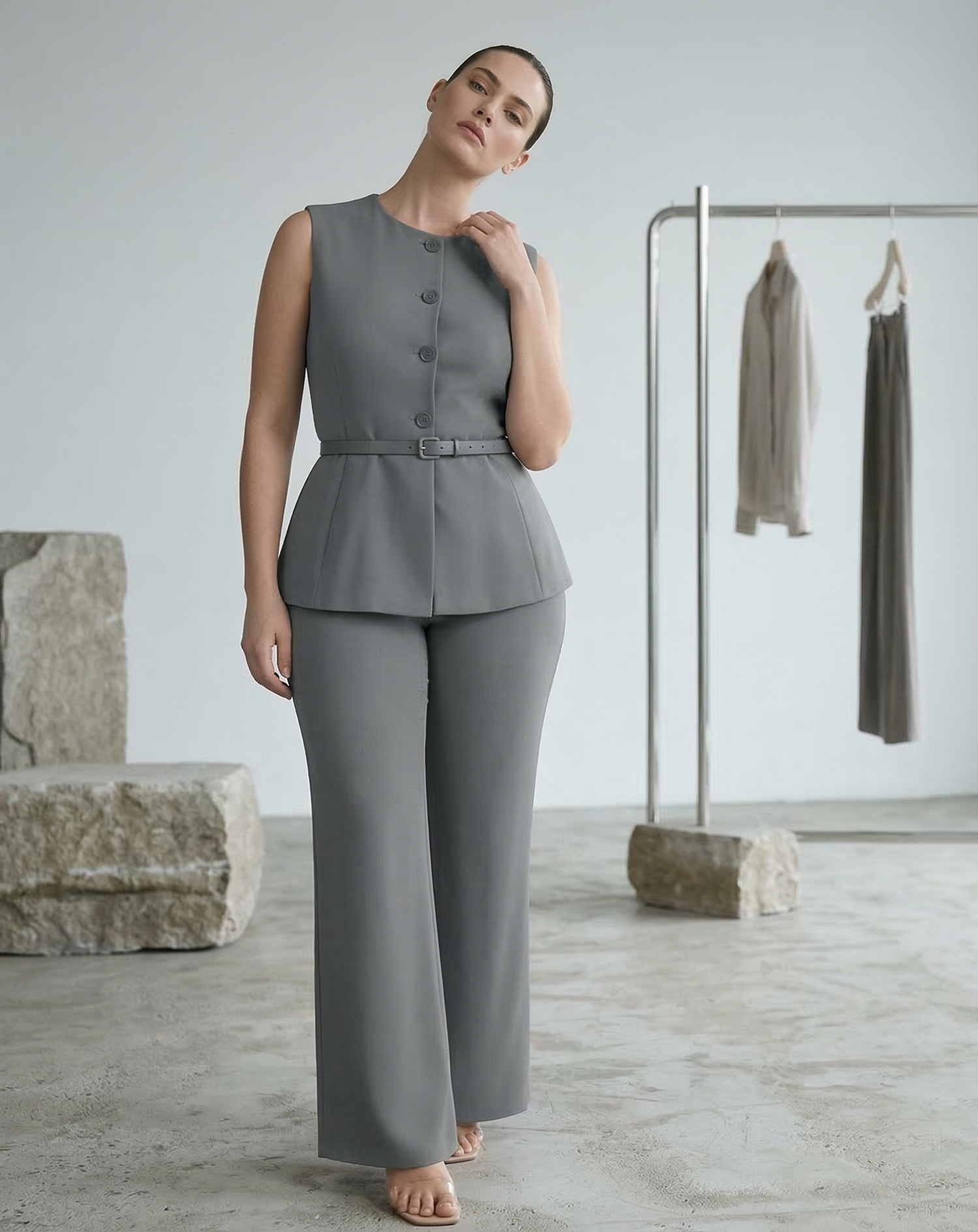 Traje de sastreria con corte peplum -- 850
