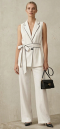 conjunto sastre en blanco inmaculado